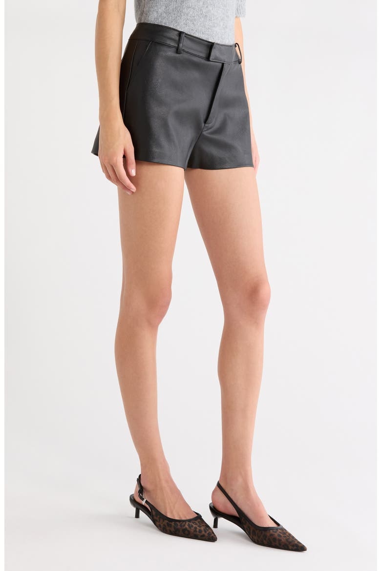 Angelina Faux Leather Shorts, Alternate, color, BLACK