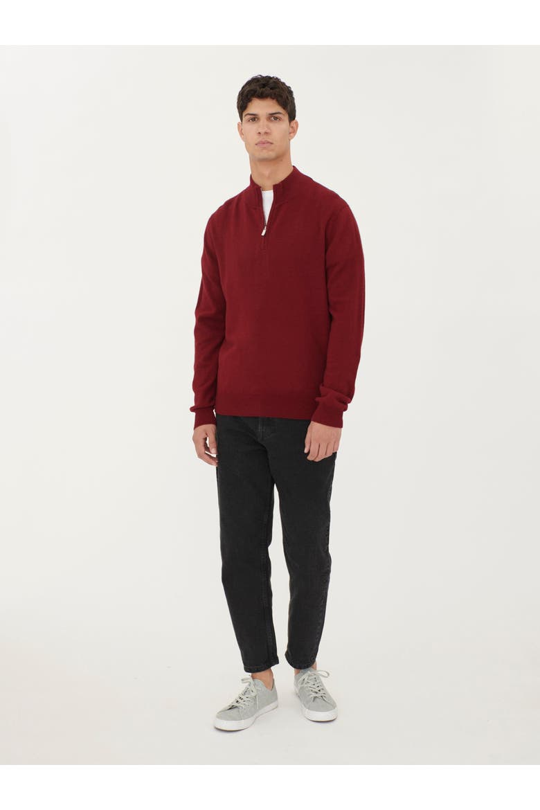 Timeless Half-Zip Cashmere Sweater, Alternate, color, bordeaux