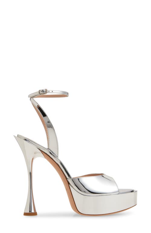 Betzábe Mirror Ankle Strap Platform Sandal In Silver