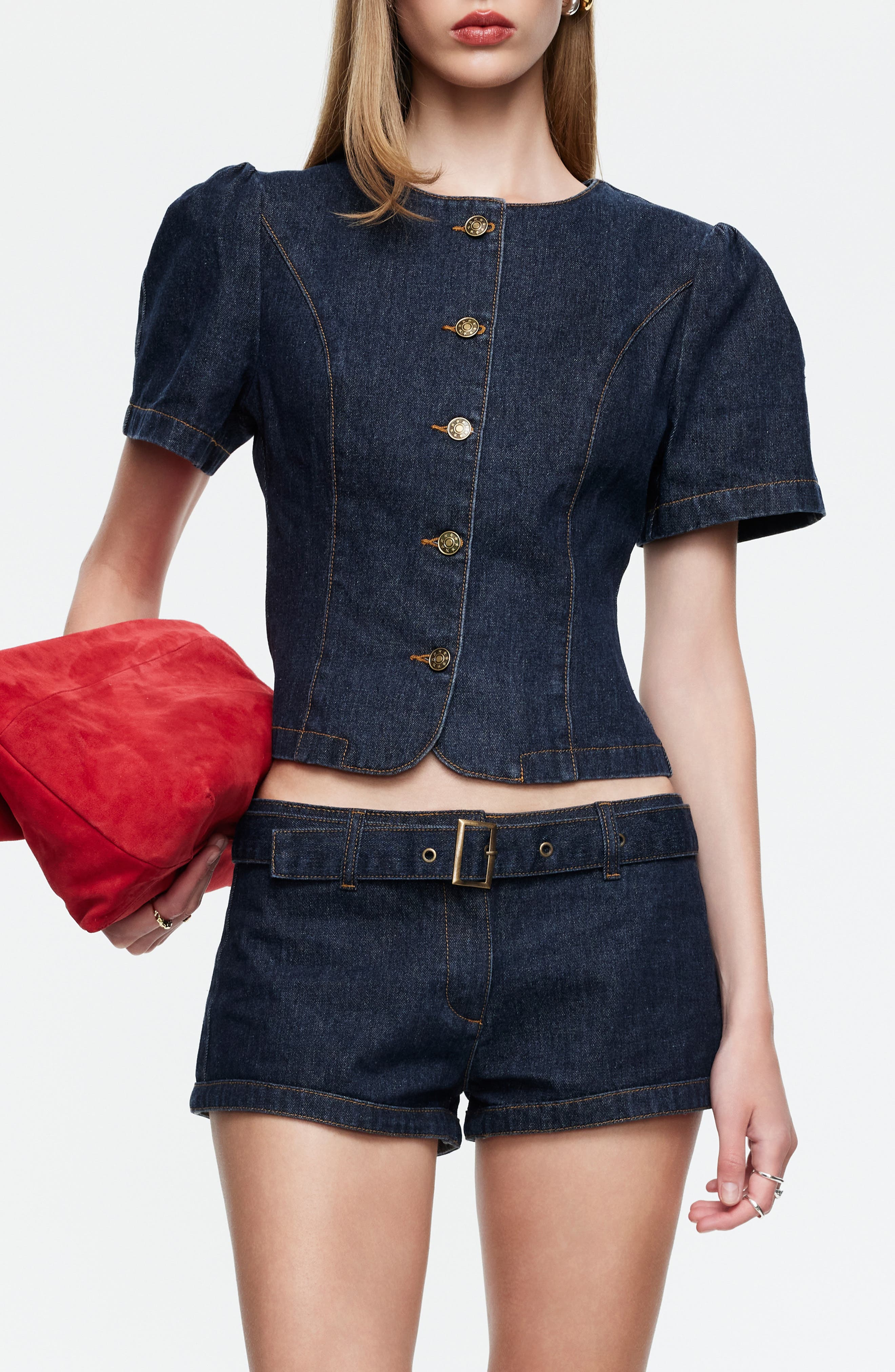 Femme Denim Button-Up Top