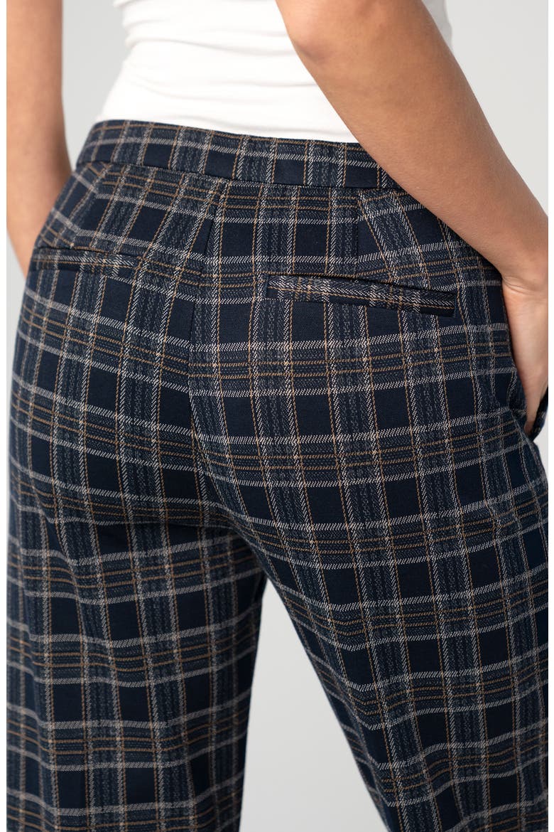 Kayla Plaid Pull On Pants, Alternate, color, NAVY/TAN PLAID