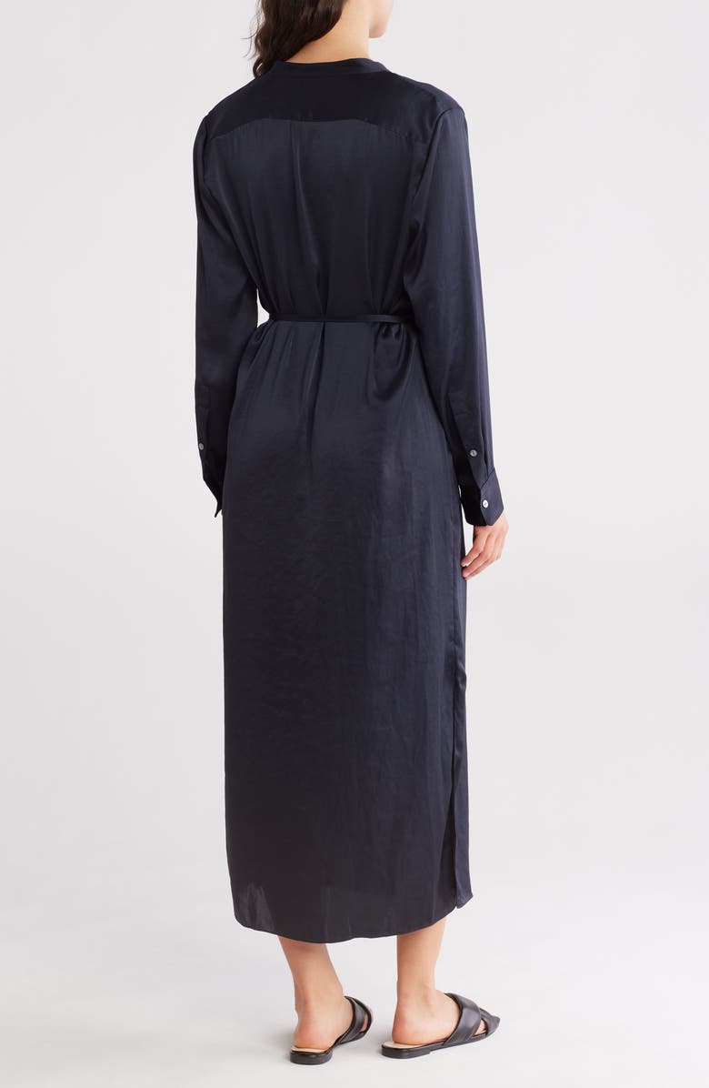 Theory Long Sleeve Crushed Satin Utility Shirtdress, Alternate, color,