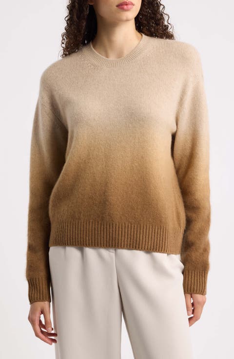 Dip-Dye Cashmere & Silk Crewneck Sweater