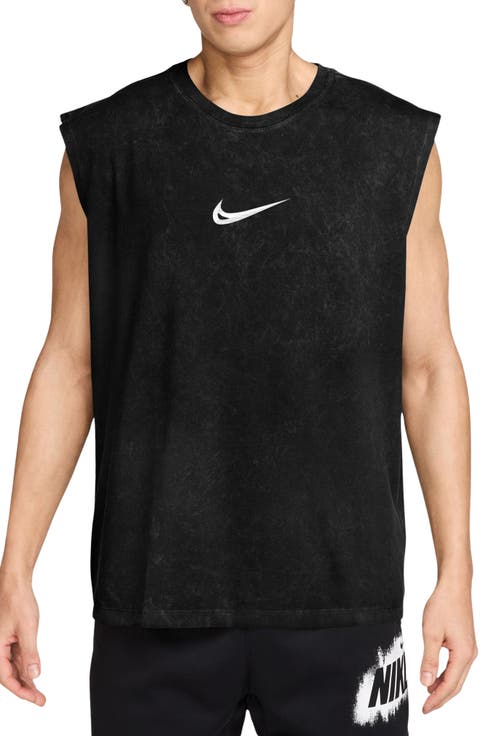 Swoosh Graphic Loose Sleeveless T-Shirt