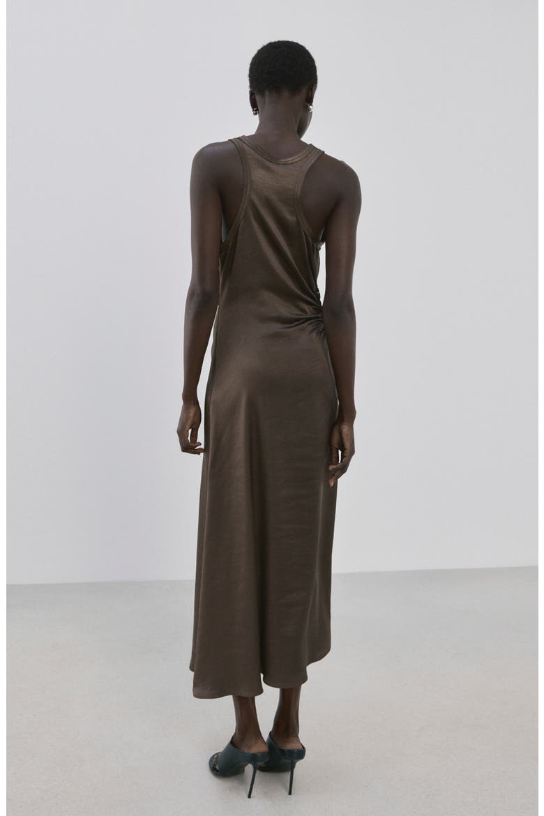 Gathered Cutout Sleeveless Maxi Dress, Alternate, color, MINK GREY