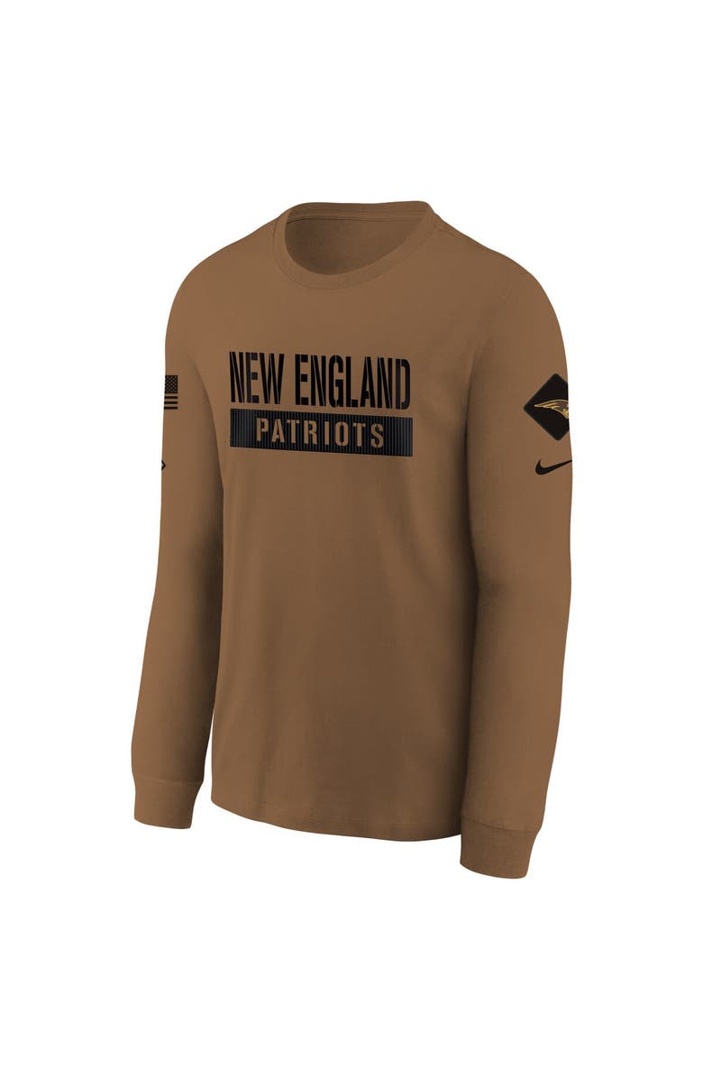 Nike Youth Nike Brown New England Patriots 2023 Salute to Service Long Sleeve T-Shirt, Alternate, color,