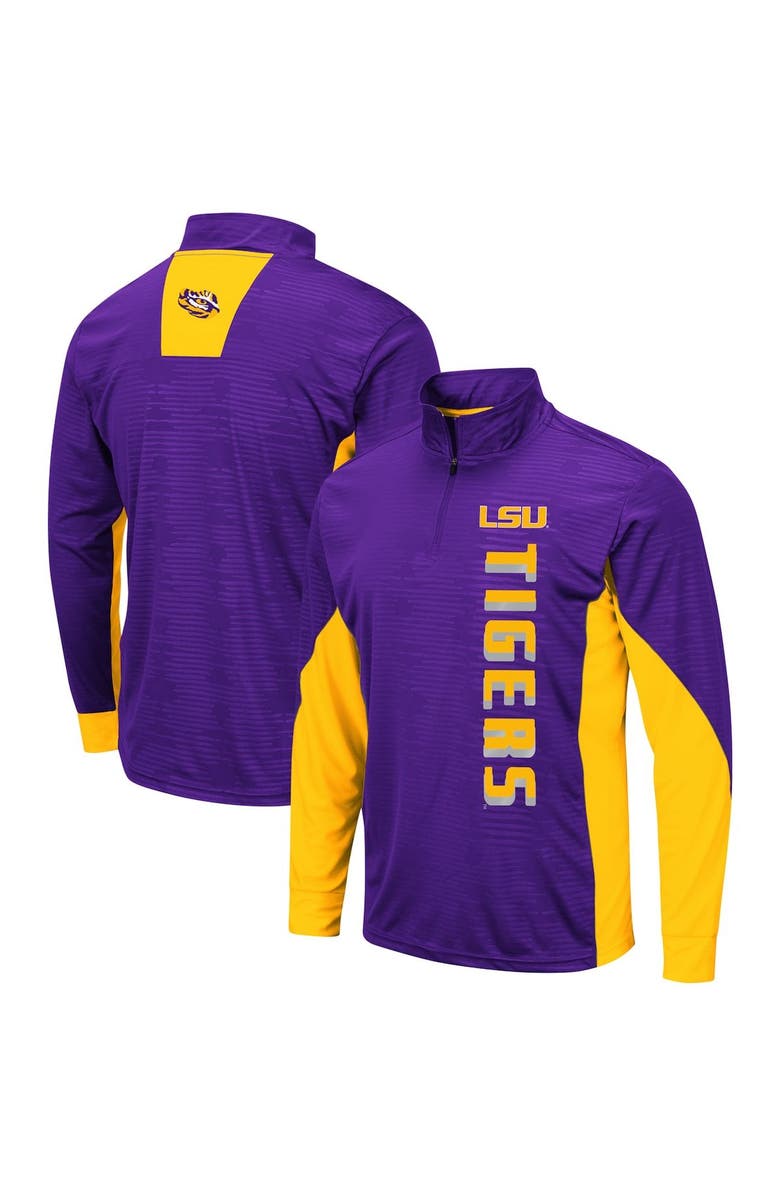 COLOSSEUM Men's Colosseum Purple LSU Tigers Bart Windshirt Quarter-Zip Pullover Jacket, Main, color, 
