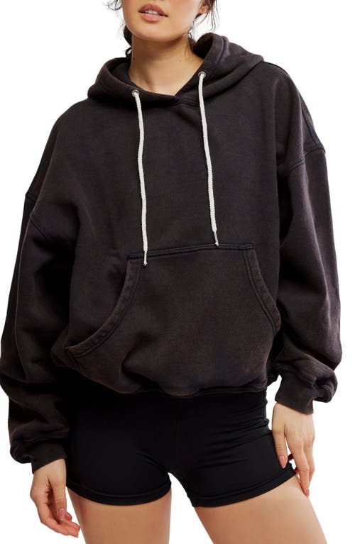 Free People Fp Movement Final Call Fleece Hoodie In Black