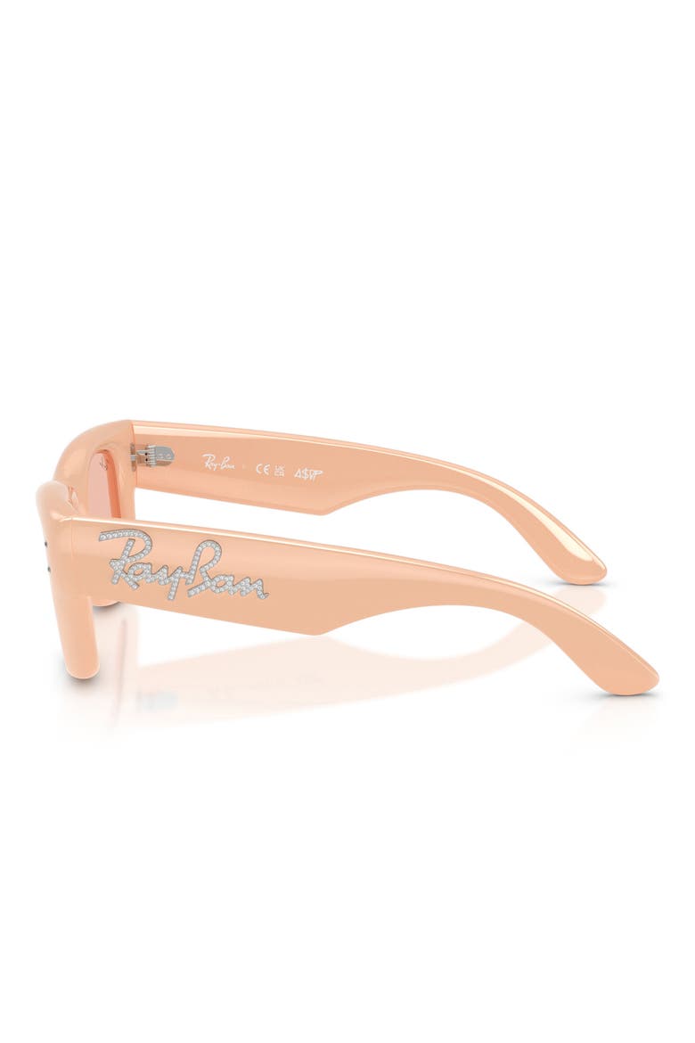 Wayfarer Puffer 47mm Small Square Sunglasses, Alternate, color, SOLID NUDE / DARK PINK