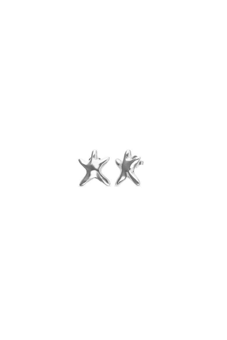 Small Silver-tone Star Earrings, Alternate, color, Silver
