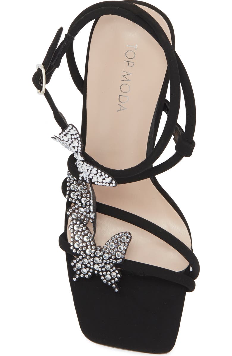 TOP GUY SHOES Agatha Butterfly Block Heel Sandal, Alternate, color,