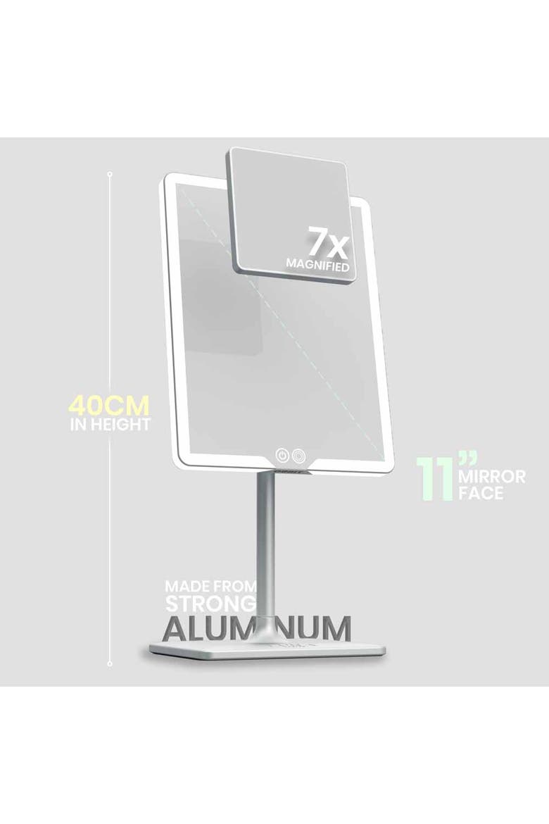 ORBIT Mirror | LED Lighted Vanity Makeup Mirror with 7X Magnification, Alternate, color, Chalk Grey