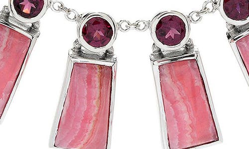 Samuel B. Rhodochrosite & Rhodolite Fan Necklace In Multi