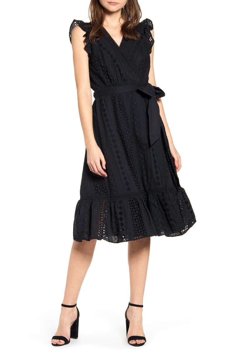 J.Crew All Over Eyelet Wrap Dress, Main, color, 