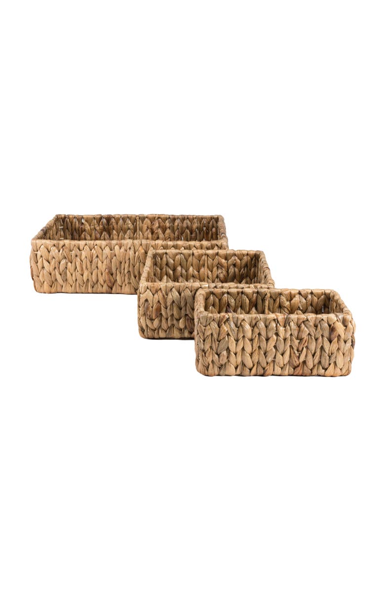 HAPPIMESS Tress Minimalist Hand-Woven Hyacinth Nesting Baskets, Natural, Main, color, Natural