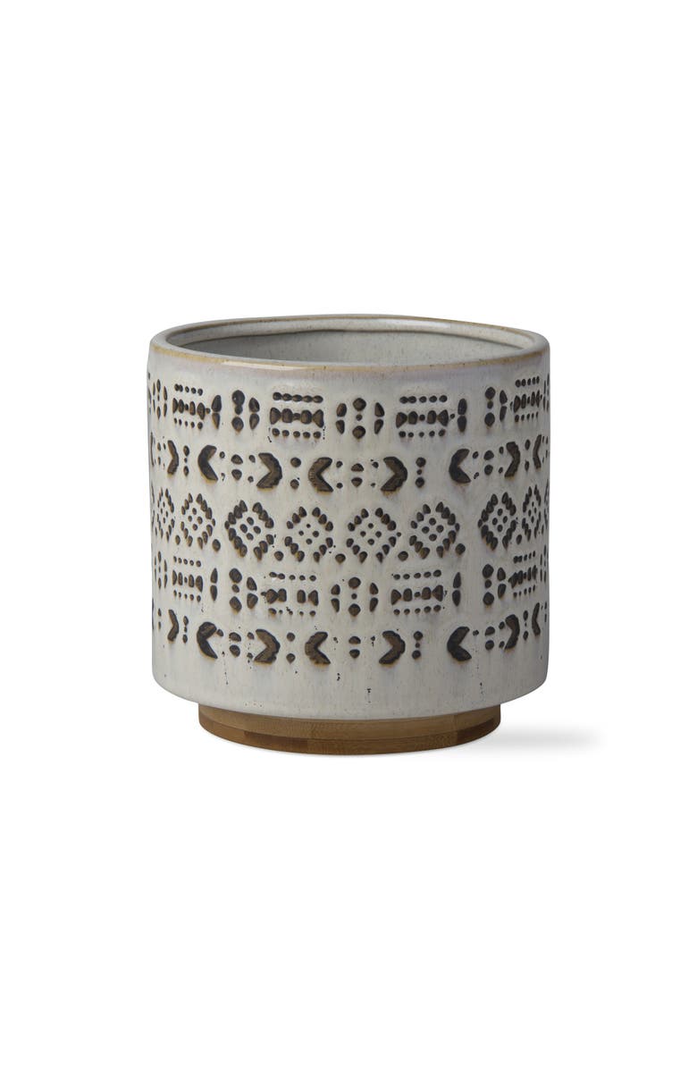 tag Arusha Stoneware Flower Pot with Base Home Decor, Main, color, Multicolored