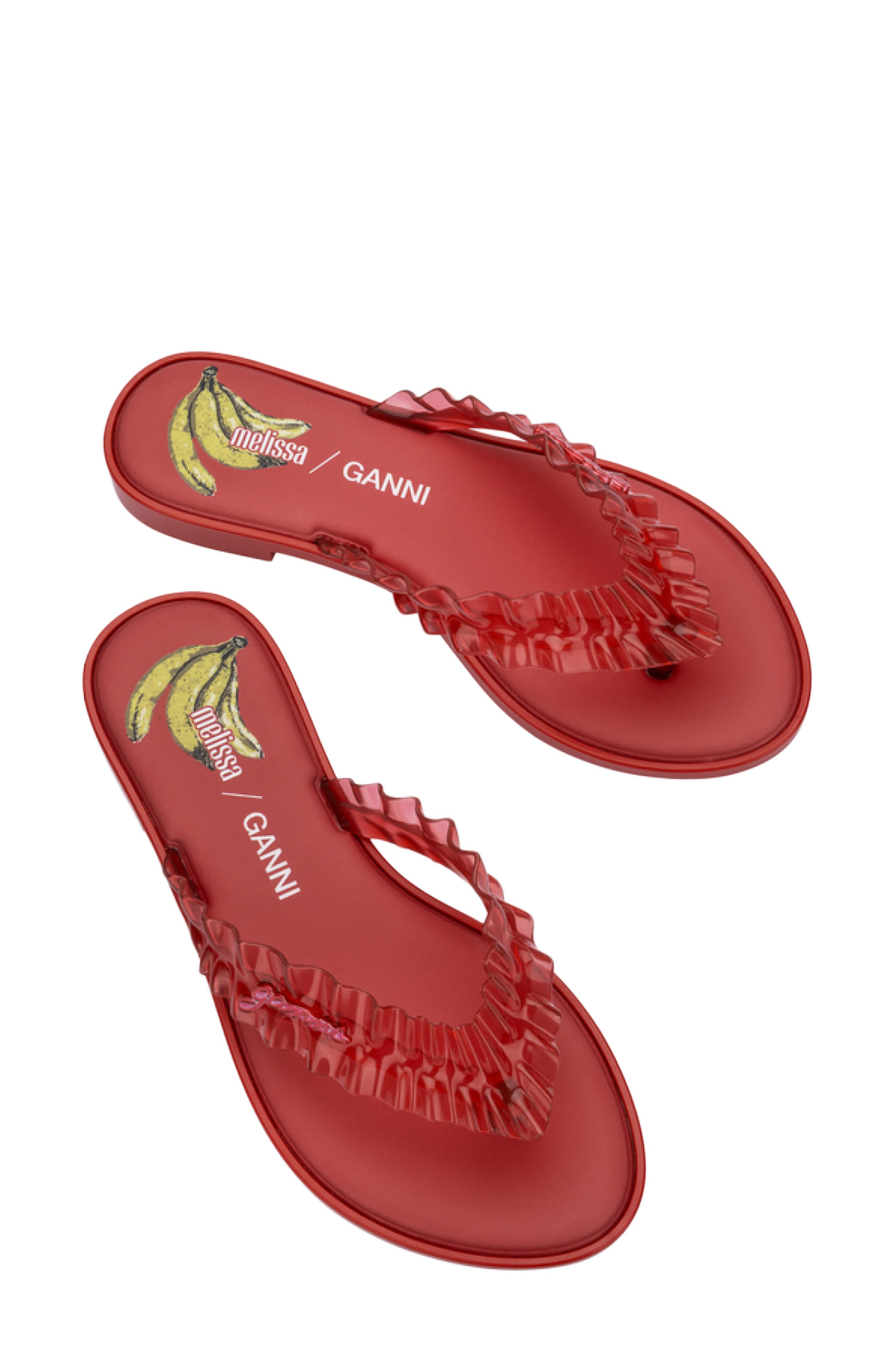 x Ganni Slim Flip Flop, Alternate, color, RED