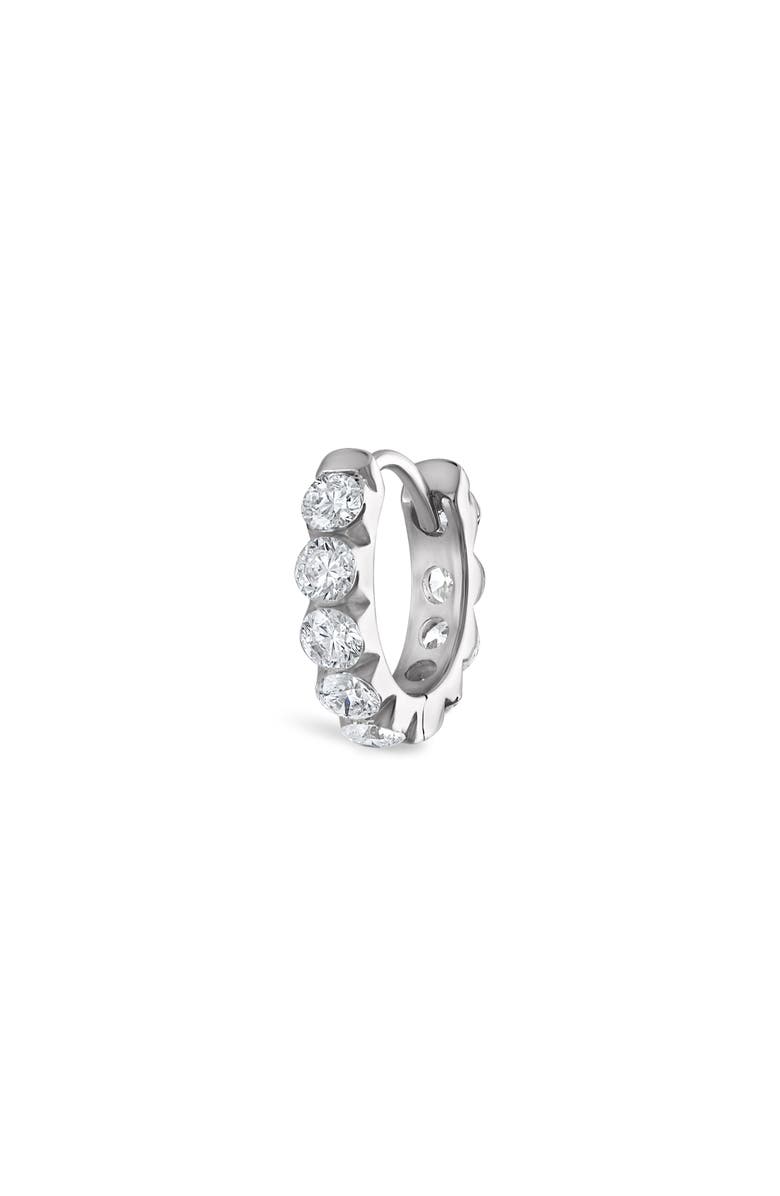 MARIA TASH Single Large Invisible Set Diamond Hoop Earring, Main, color, White Gold