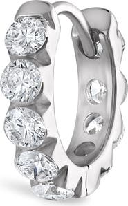 MARIA TASH Single Large Invisible Set Diamond Hoop Earring