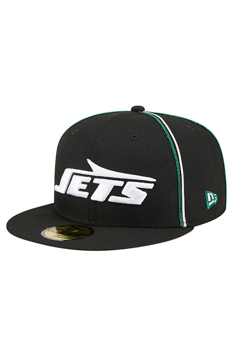 New Era Men's New Era Black New York Jets Soutache 59FIFTY Fitted Hat, Main, color, Black