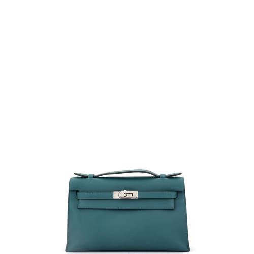 Pre-owned Hermes Hermes Kelly Pochette Swift In Blue