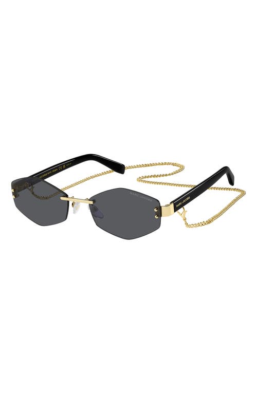 Marc Jacobs 57mm Geometric Sunglasses With Chain In Gold