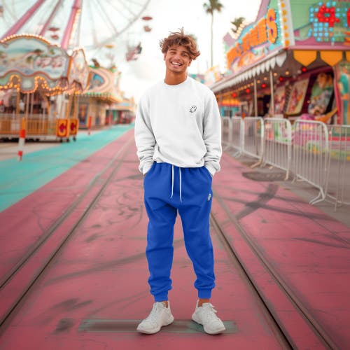 Dalix Mens Ghost Fleece Jogger Sweatpants In Royal Blue
