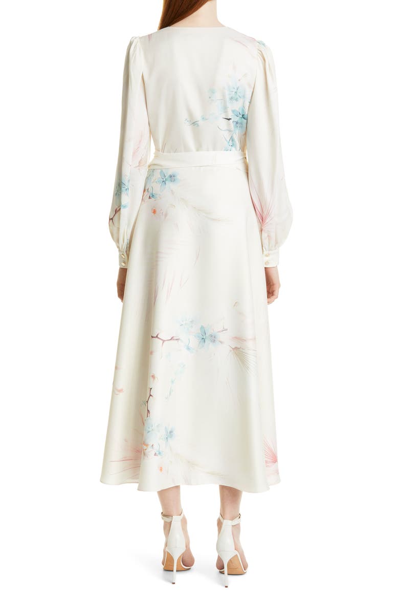 Floral Long Sleeve Maxi Dress, Alternate, color, NATURAL