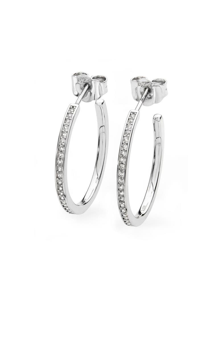 Lucy Quartermaine Skinny Drip Medium Hoop, Main, color, Sterling Silver