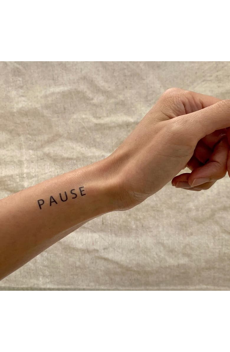 Conscious Ink Pause Be Present Manifest Sweatshirt + Ink, Alternate, color, Faded Grey