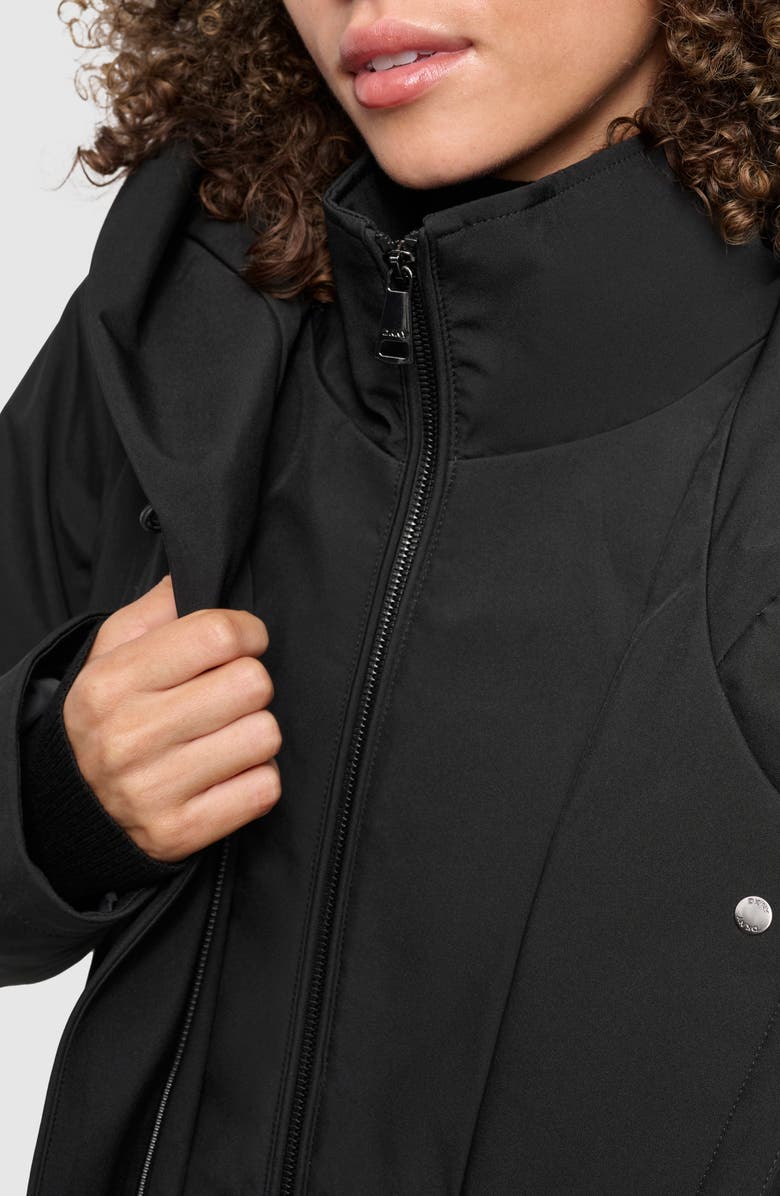 DKNY Hooded Belted Softshell Jacket with Bib, Alternate, color,