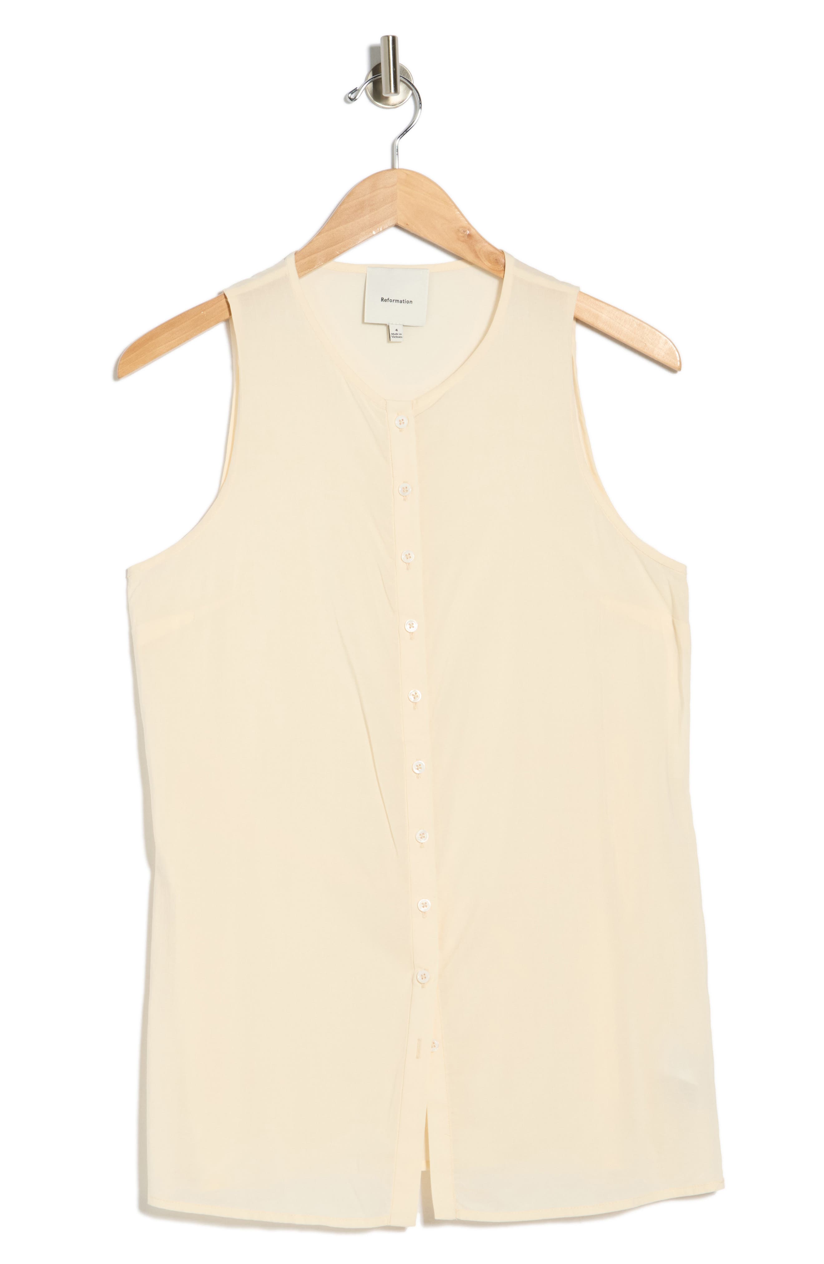 Reformation Floria Sleeveless Button Front Top