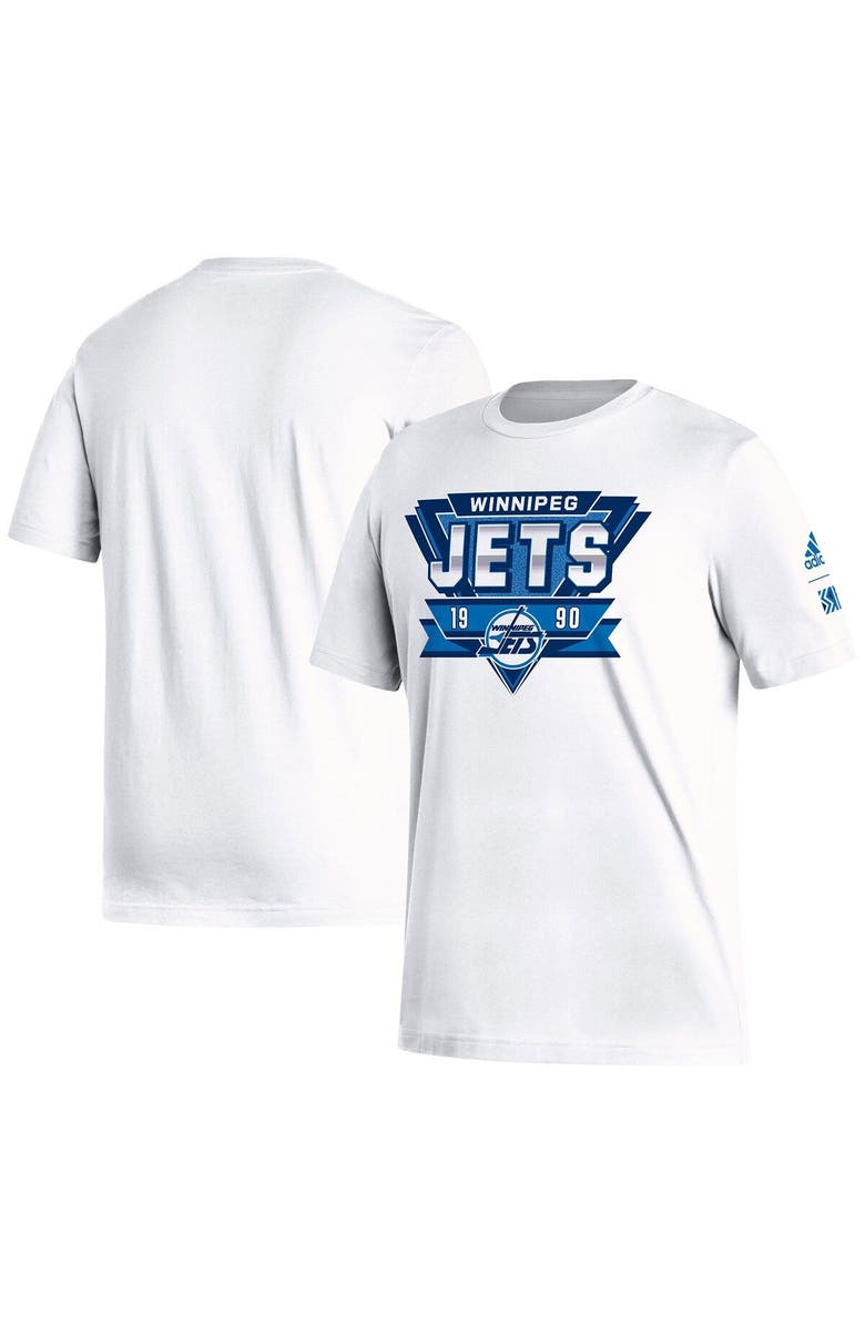 adidas Men's adidas White Winnipeg Jets Reverse Retro 2.0 Fresh Playmaker T-Shirt, Alternate, color,