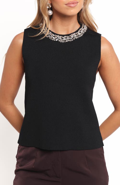 Petal And Pup Petal & Pup Emma Embellished Rib Tank In Black