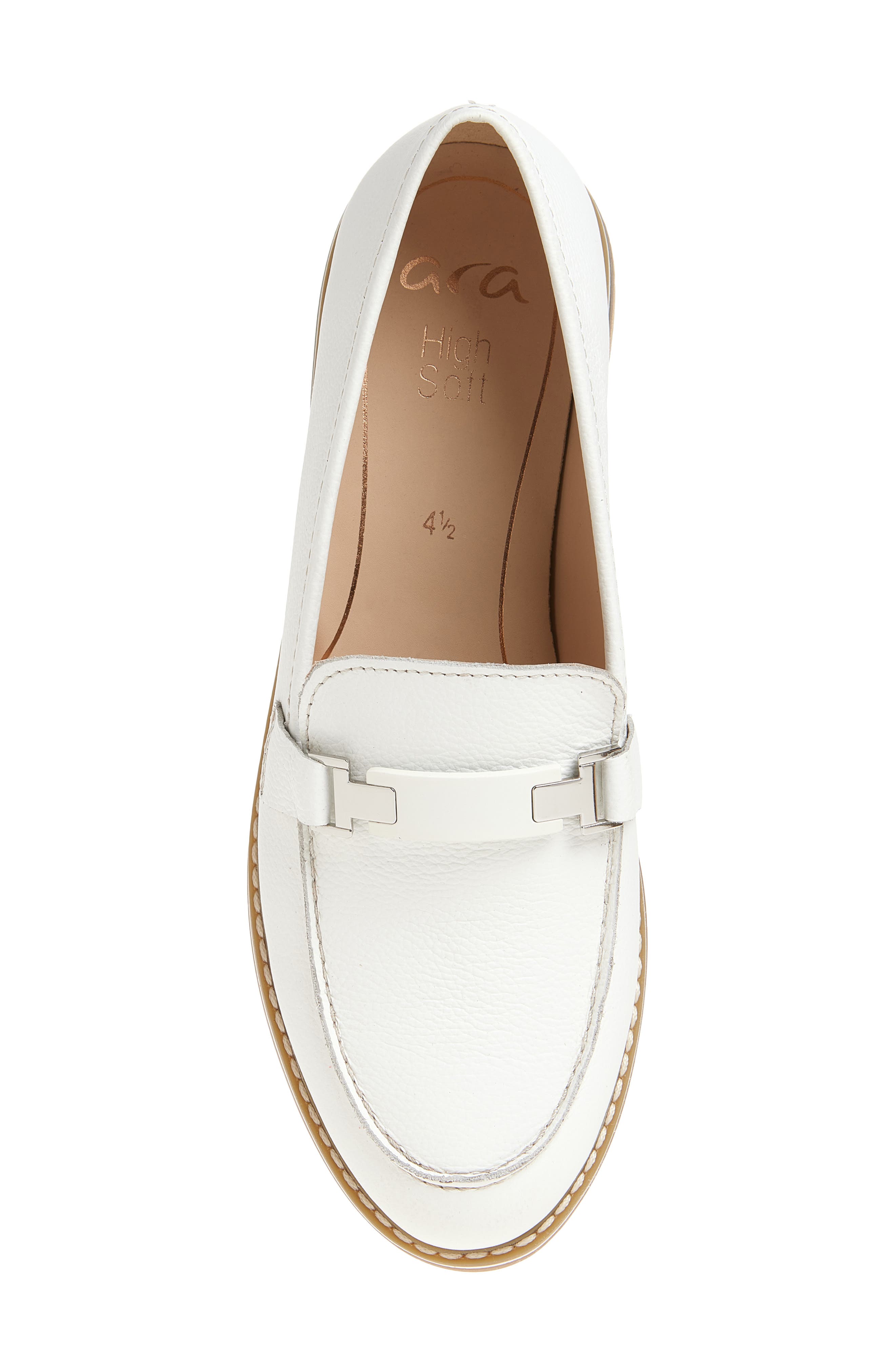 ara Angelica Bit Apron Toe Loafer, Alternate, color, White