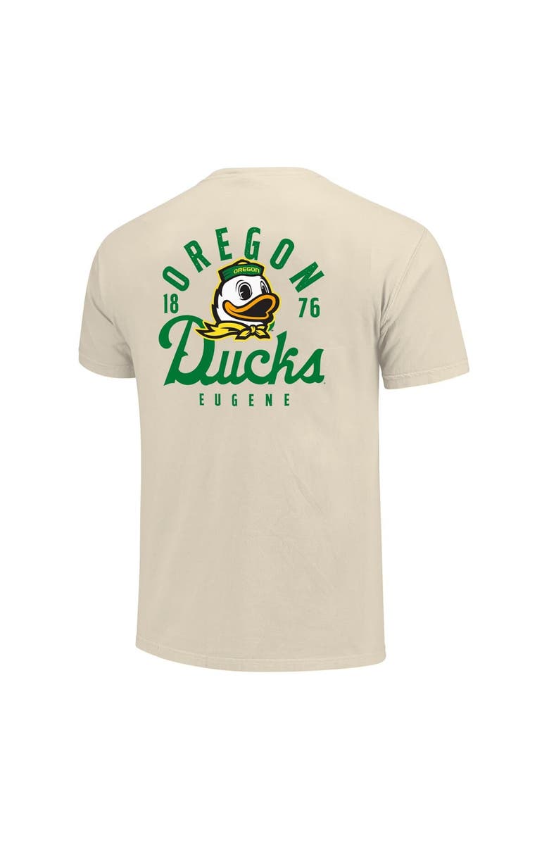 IMAGE ONE Men's Cream Oregon Ducks Comfort Colors Mascot Overlay T-Shirt, Alternate, color, Cream