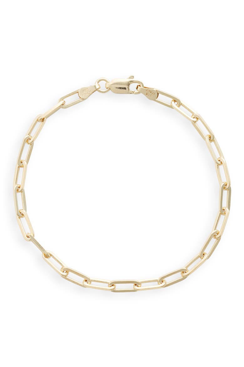 Thin Open Link Bracelet, Main, color, GOLD
