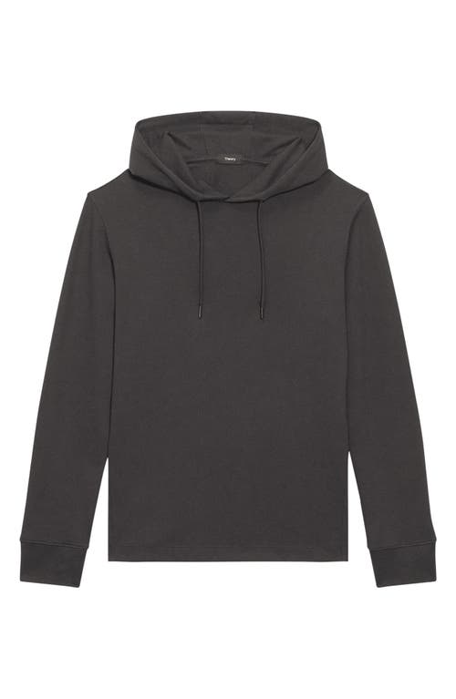 Theory Delroy Jacquard Hoodie In Charcoal
