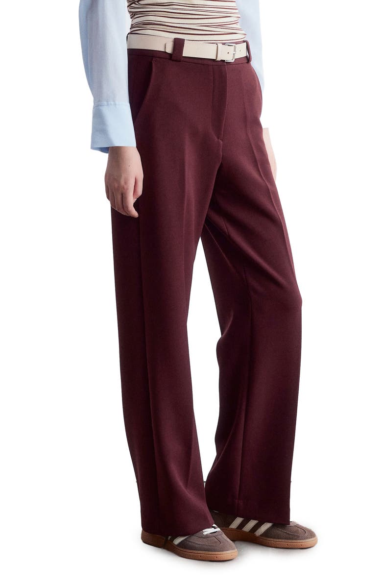 & Other Stories Press Crease Wide Leg Pants, Alternate, color, Red Dark