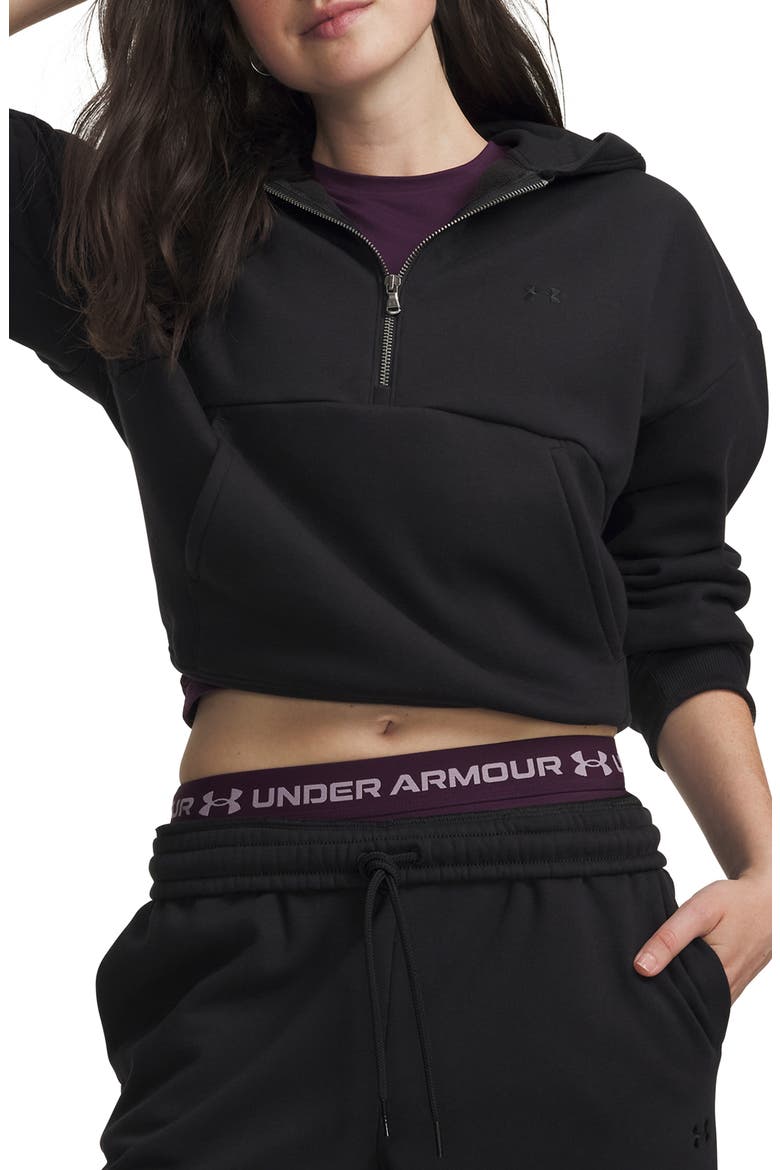 Icon Fleece Half Zip Hoodie, Main, color, 008 ULTIMATE BLACK