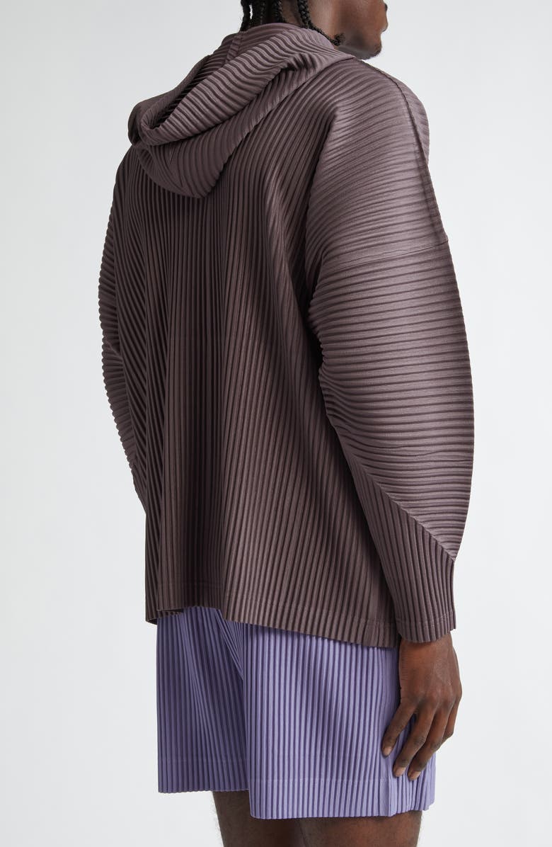Homme Plissé Issey Miyake MC December Pleated Henley Hoodie, Alternate, color, 