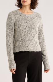 1.STATE Crewneck Cable Knit Sweater
