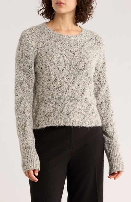 1.STATE Crewneck Cable Knit Sweater