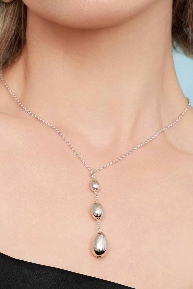 Dripped in Silver Necklace in Sterling Silver, Alternate, color, Silver