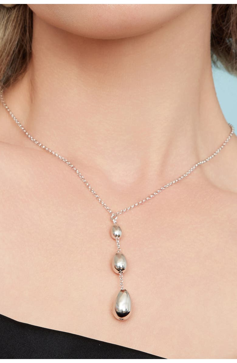 Oradina Dripped in Silver Necklace in Sterling Silver, Alternate, color, 