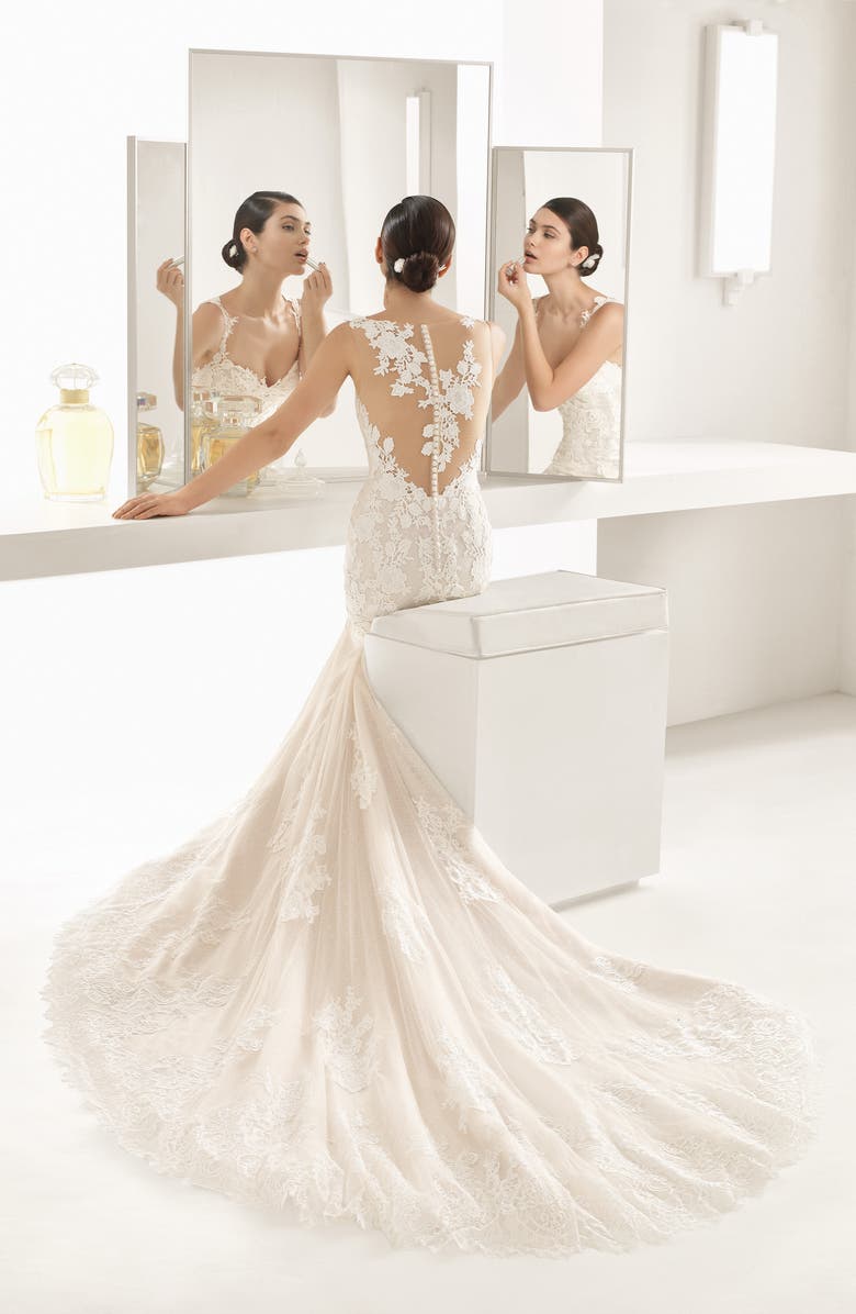 sequin mermaid wedding dress Elizabeth K GL3659 Long Sleeve Mermaid Gown