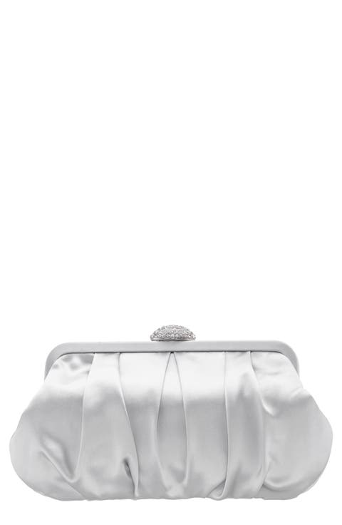 Concord Pleated Satin Frame Clutch