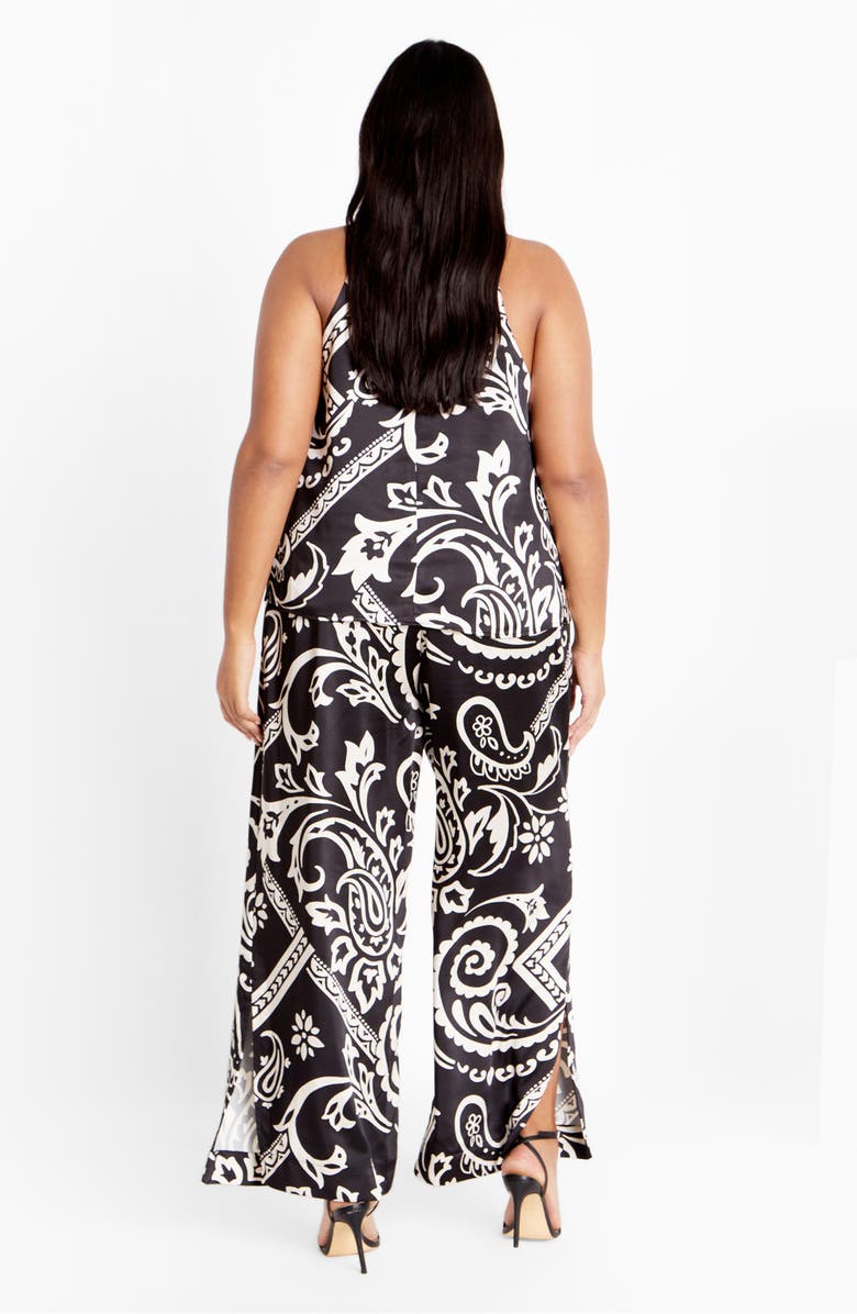 City Chic Jazlyn Cowl Neck Satin Top, Alternate, color, Paisley