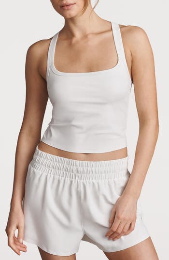 Rhone Serene Shelf Bra Crop Tank In White