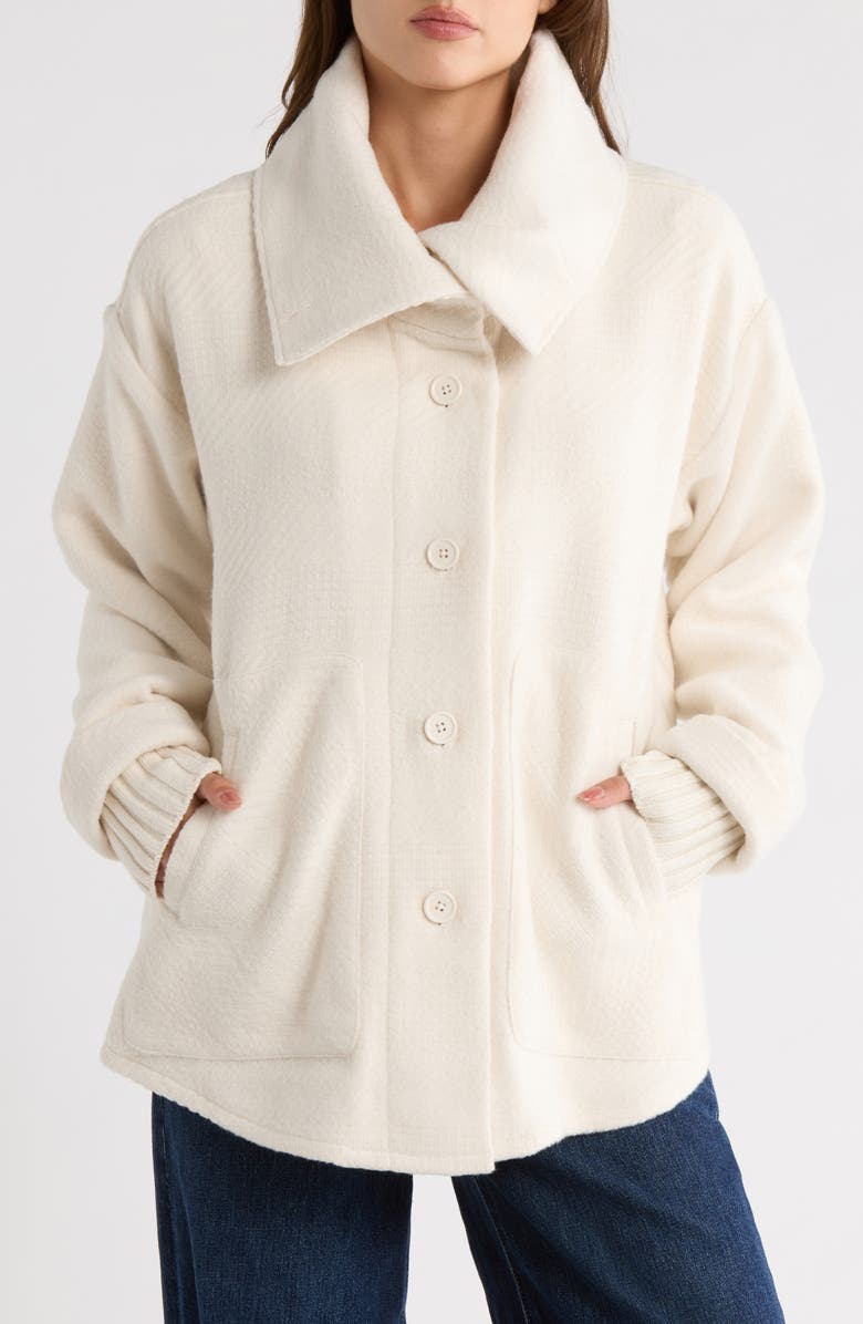 Splendid x @cellajaneblog Plaid Jacket, Main, color, Snow